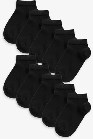 Next Black 10 Pack Trainer Socks 9-12 Jnr