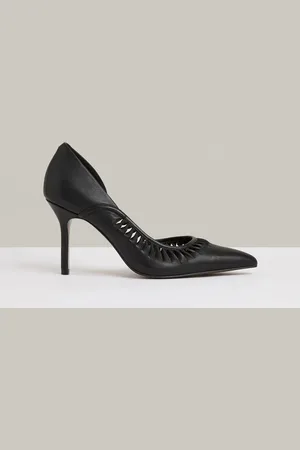 Reiss Marlene Leather Twist Detail Court Shoes AU 6 (EU 37)