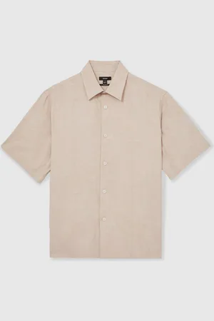 Reiss Coupe Floral Print Jacquard Short Sleeve Shirt large