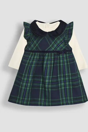JoJo Maman Bébé Green Tartan Baby Dress & Body Set Upto 3 Months (50