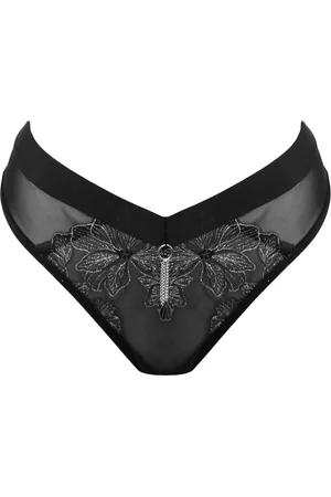 Pour Moi Black/Silver Brazilian Constance V-Shape Briefs AU 16