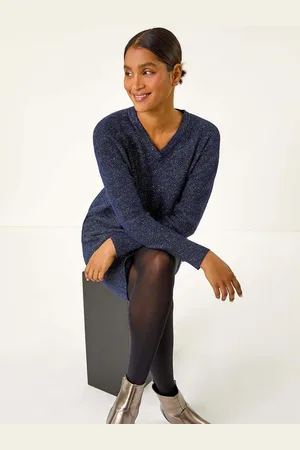 Roman Sequin Detail Stretch Jumper Dress AU 10