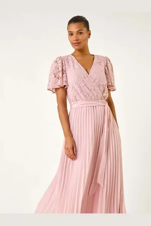 Roman Lace Detail Wrap Midi Dress AU 12