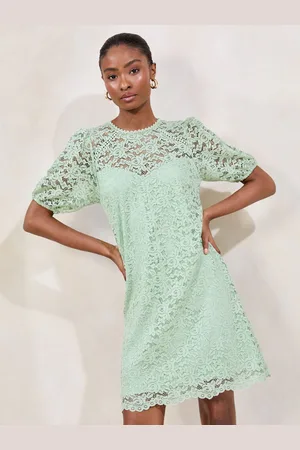 Lipsy London Lace Short Sleeve Mini Shift Dress 14