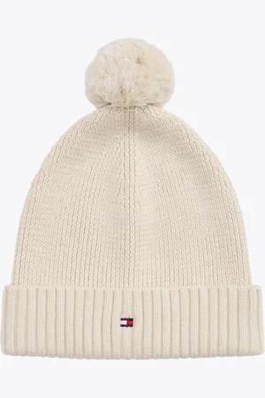Tommy Hilfiger Natural 100% Cotton Pom Pom Beanie L-XL