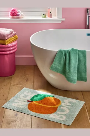 Eleanor Bowmer Peach Nice Bum Slogan 100% Cotton Bath Mat Bath Mat