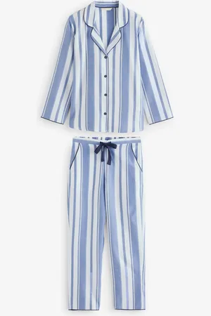 Cyberjammies Blue 100% Cotton Alpes Stripe Pyjama Set AU 12