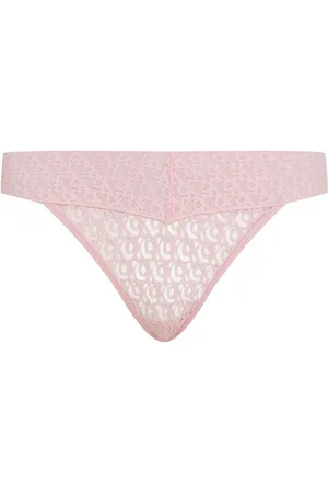 Calvin Klein Pink Logo Lace Trim Low Rise Bikini Briefs M