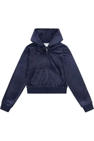 Juicy Couture Blue Girls Tonal Velour Zip Up Hoodie 15