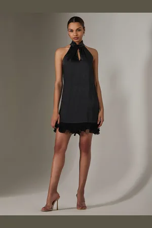 Jolie Moi Satin Halterneck Mini Dress AU 8
