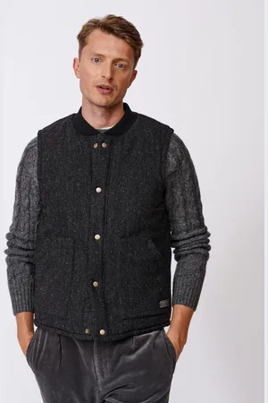 Aubin Sutton Wool Black Gilet M