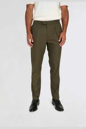 Harry Brown Green Arthur Flannel Trousers 36W x 31L (UK 36 R)