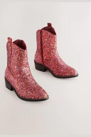 Next Pink Glitter Western Boots AU 6 (EU 39)