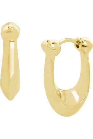 Coach Gold Tone Signature C Huggie Earrings One