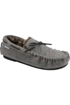 Dunlop Grey Moccasin Slippers AU 11 (EU 45)
