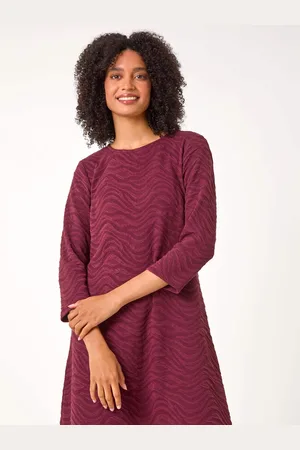 Roman Smileyworld Textured Wave Print A-Line Dress AU 10