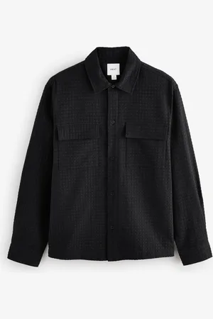 Next Textured Waffle Long Sleeve 100% Cotton Shirt M