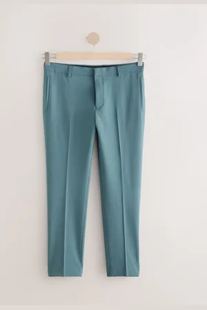 Next Teal Blue Skinny Fit Motionflex Stretch Suit Trousers 34W x 31L (UK 34 R)