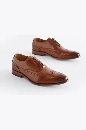 Next Leather Oxford Wing Cap Brogue Shoes AU 11 (EU 45)