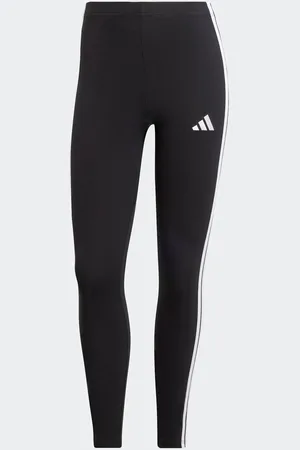 adidas Black 3 Stripe Leggings M Reg