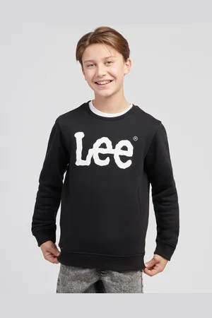 Lee Black Boys Wobbly Graphic Crew Sweatshirt 140146cm
