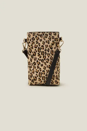 Accessorize Animal Print Leather Phone Crossbody Bag One