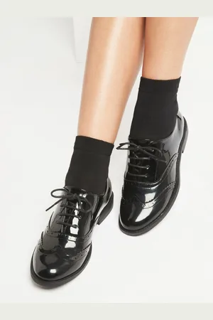 Lipsy London Lace Up Flat Patent Brogue School Shoes AU 12 (EU 30.5)