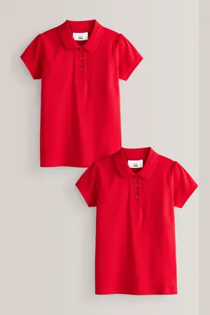 Next Regular Fit 100% Cotton Short Sleeve Polo Shirts 2 Pack (3-16yrs) 12 Years (152cm)