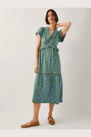 Monsoon Bryony Print Jersey Midi Dress L