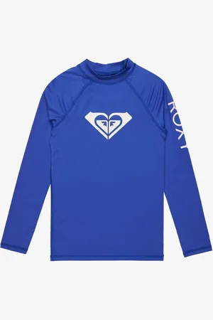Roxy Blue Girls Wholehearted Long Sleeve Logo Rash Vest 158164cm