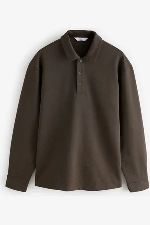Next Long Sleeve Smart Button Neck Polo Shirt XL