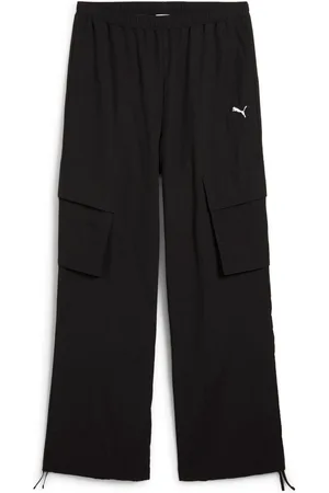 PUMA Black Womens Wardrobe ESS Relaxed Woven Cargo Pants XL