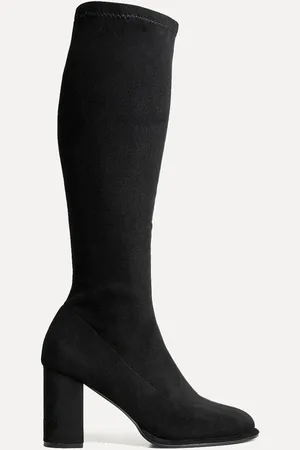 Linzi Black Kylie Stretch High Leg Block Heeled Boots AU 9 (EU 41)