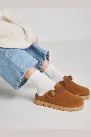 Simply Be Suede Chunky Mules In Wide Fit AU 9 (EU 40)