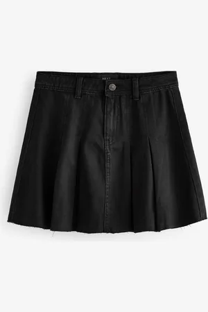 Next 100% Cotton Pleated Denim Mini Skirt AU 12