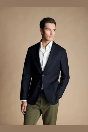 Charles Tyrwhitt Blue Slim Fit Luxury Italian Hopsack Jacket 38 R