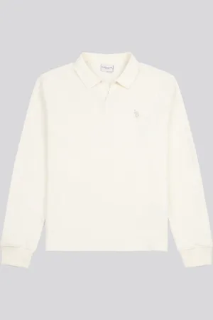 U.S. Polo Assn. U. S. Polo Assn. Mens Waffle Texture Open Collar Long Sleeve Polo Shirt L