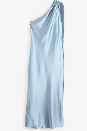 Next Bridesmaid Satin Maxi One Shoulder Scarf Neck Dress AU 18 Tall