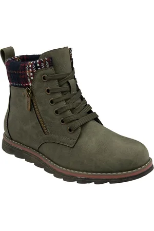 Lotus Green Zip Up Ankle Boots AU 8 (EU 39)