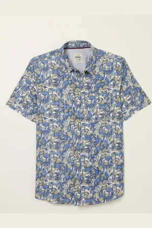 Fat Face FatFace Short Sleeve Leaves Print 100% Cotton Shirt large