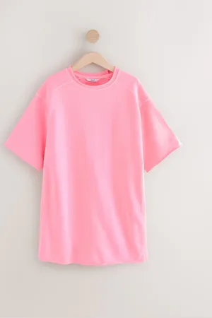 Next Raw Hem Detail Washed 100% Cotton Crew Neck Dress XXL