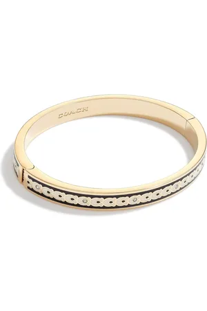 Coach Gold Tone Signature Bangle Bracelet One