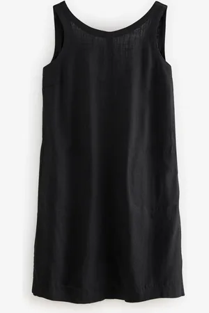 Next Linen Scoop Back Mini Shift Dress AU 18 Petite
