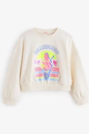 Billieblush Cream Logo Ice Cream Graphic Crew Neck 100% Cotton Sweatshirt 10 Years (140cm)