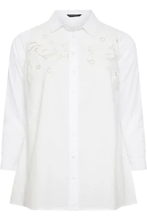 Evans Curve Embroidered Floral 100% Cotton Shirt AU 22-24