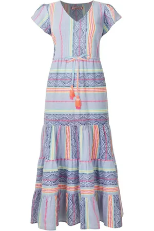 Joe Browns Geo Striped V-Neck Maxi Dress AU 12