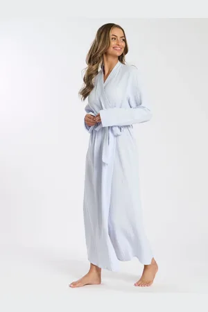 Loungeable Blue Waffle 100% Cotton Robe XL