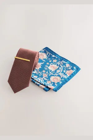 Next Orange Tie and Pocket Square Set One