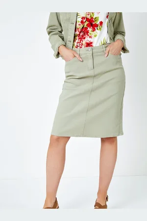 Roman A-Line Knee Length Denim Skirt AU 14