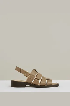 Reiss Tan Marlie Leather Fisherman Sandals eu37uk4